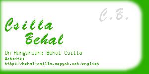 csilla behal business card